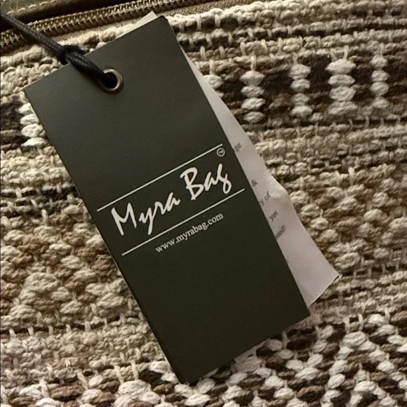 Myra Bag Aztec Purse - Canvas Bag with Real Leather Detailing, Boho Handbag - Picture 9 of 9